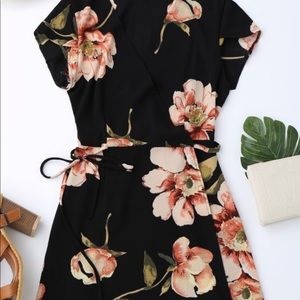 Floral wrap around mini dress